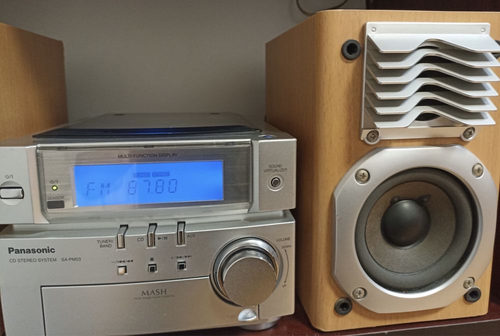 Mini-sistem / Micro-system audio SA-PM03(radio-CD), Panasonic, cu boxe