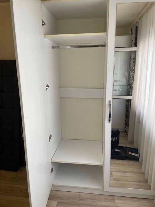 dressing alb 2 uși cu oglinzi