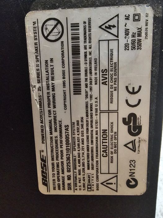 Subwoofer Bose Acoustimass 25 Series II