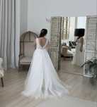Rochie de mireasa din dantela cu trena detasabila/ DIVINE Atelier/ M