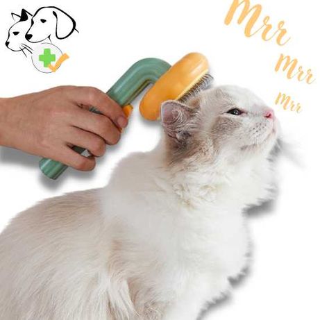 Perie pentru pisici și câini cu buton de curățare automată