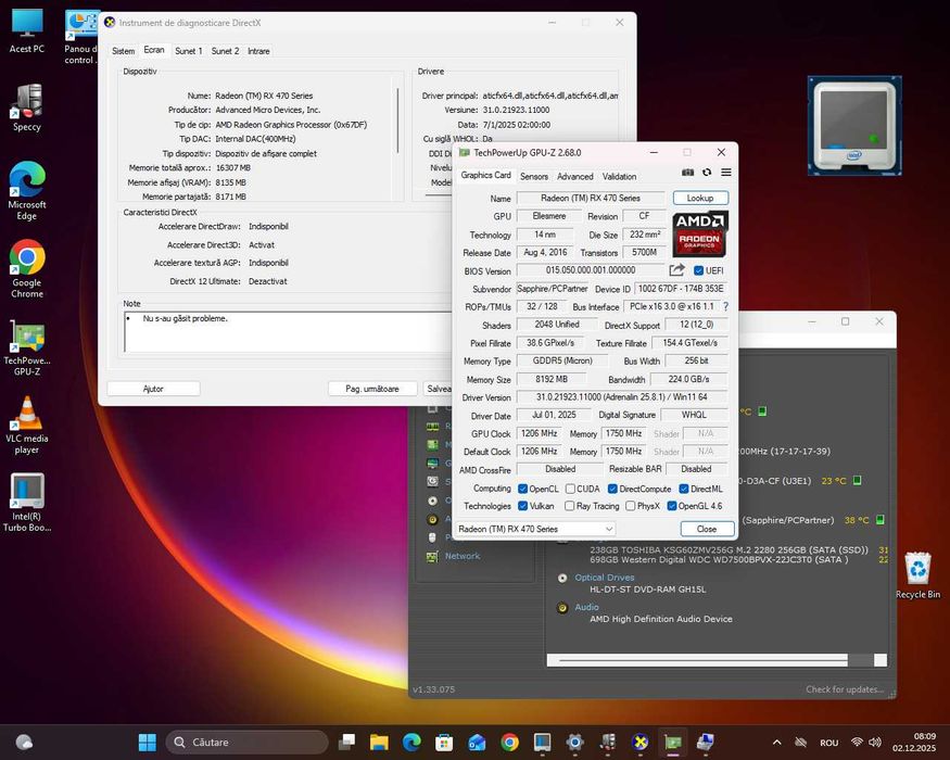 i5 7400 16gb Ddr4 RX 470 8GB/256 Ssd+hard pc calculator gaming unitate