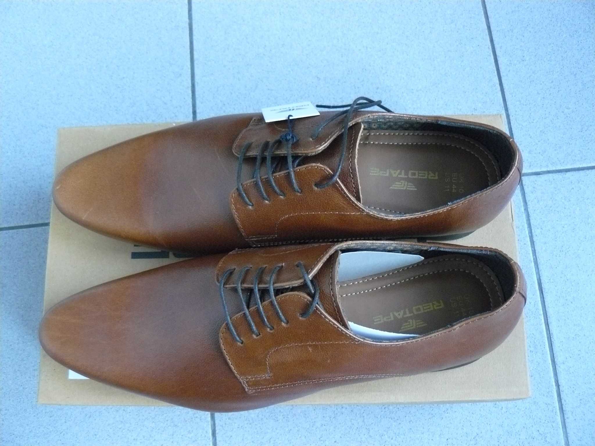 Pantofi Barbati RED TAPE Piele Naturala,Noi,Culoare Maro/Cognac, Nr.44