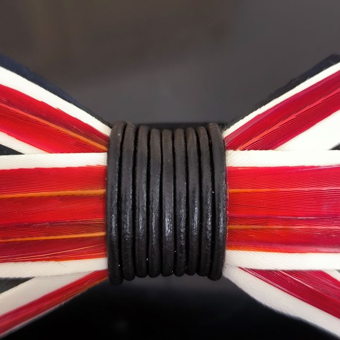 Papion din mătase cu pene de fazan - steag Marea Britanie