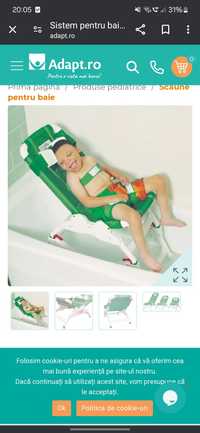 Scaun (șezlong) baie copil cu dizabilități