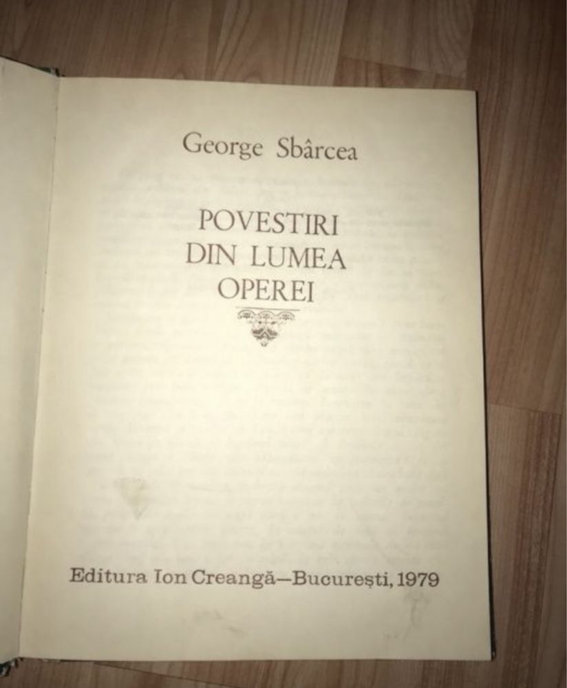 Cartea povestiri din lumea operei de george sbarcea