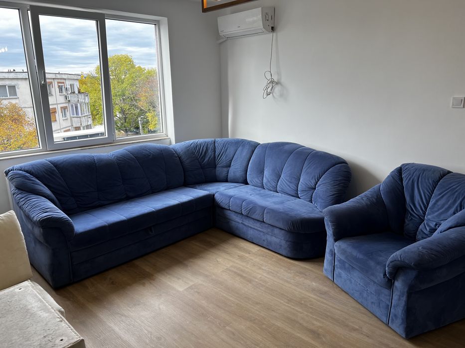 Coltar extensibil cu lada depozitare + fotoliu