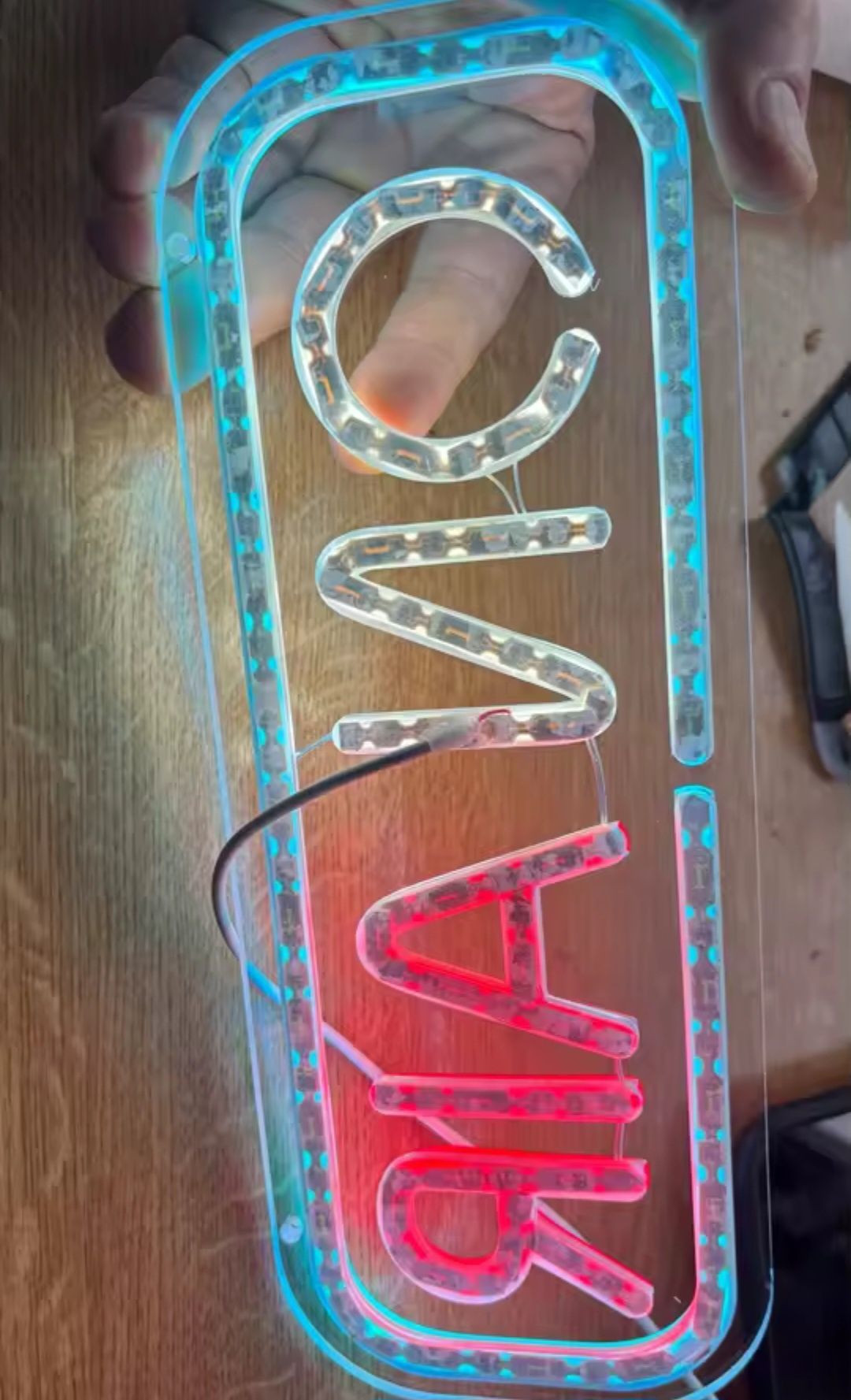 Led Neon "ON AIR" 3 culori, alb/rosu/albastru, decor game room, studio