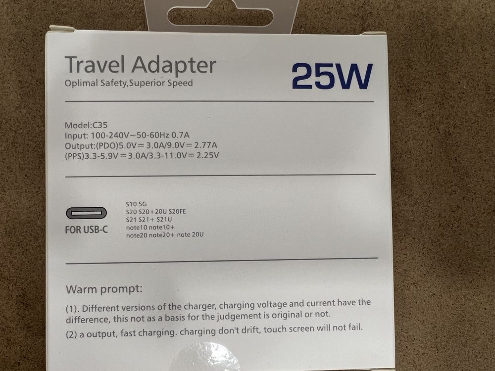 Зарядно за Samsung S25/Samsung S25 plus/A16 25W USB Type-C