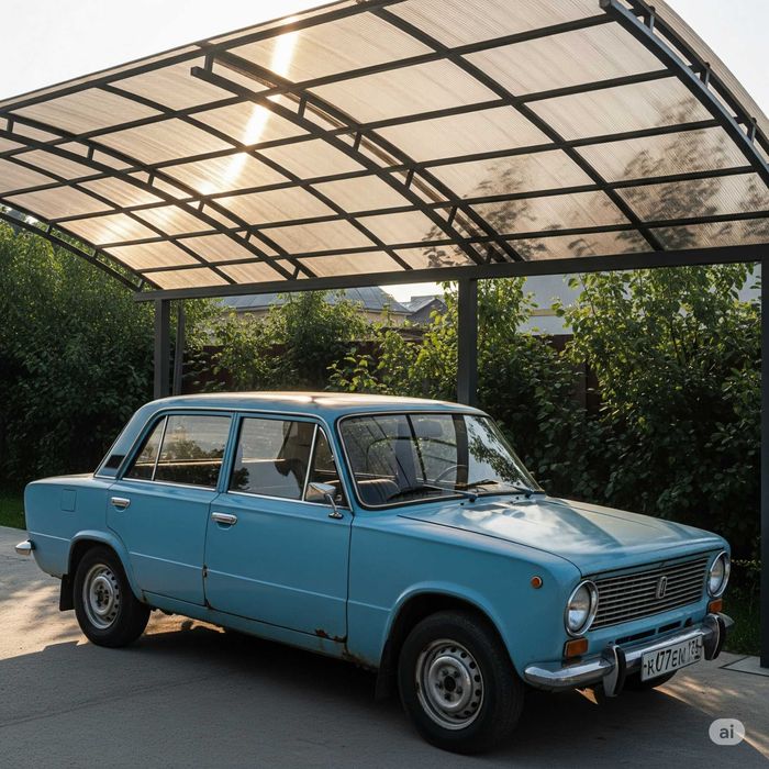 Навес из сотового поликарбоната Казахстан "Pantera"