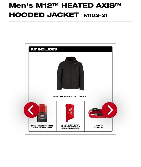 Jachetă Milwaukee cu încălzire electrica