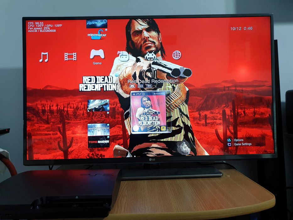 PS3 modat HEN + 20 jocuri (GTA V, Spider-Man, Red Dead, NFS, FIFA 19)