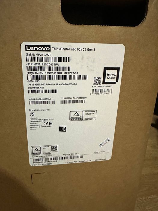Продается новый моноблок Lenovo ThinkCentre neo 50a 24