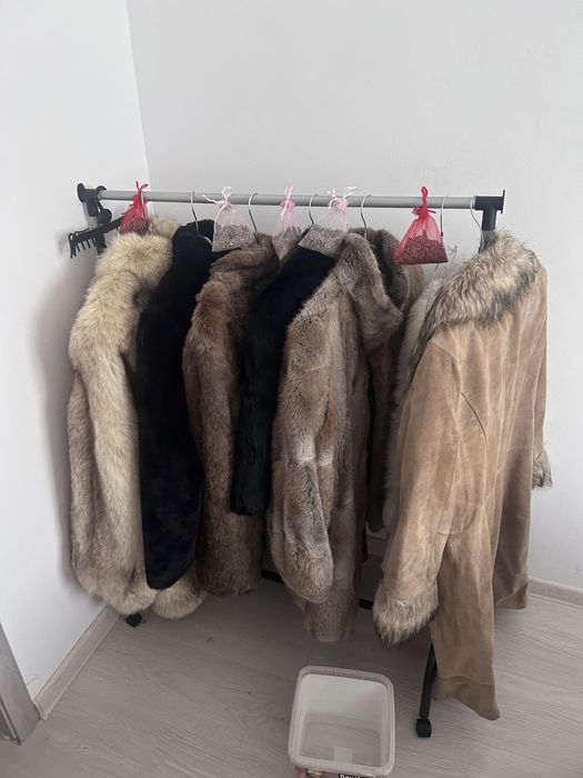 geaca piele, blana naturala si artificiala