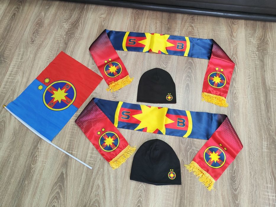 Steag FCSB + Căciulă + Eșarfă FCSB Preț Set Fcsb