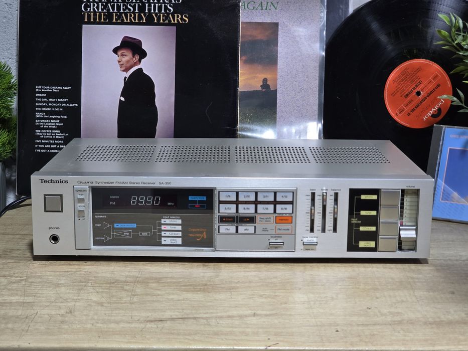 Receiver TECHNICS SA-350, argintiu, vintage hifi retro