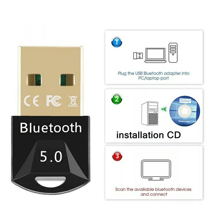 Bluetooth адаптер V5.0, приемник для компьютера, блутуз