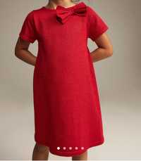 Rochiță fetita  roșie, cu luciu, mărime 122-128, cu eticheta