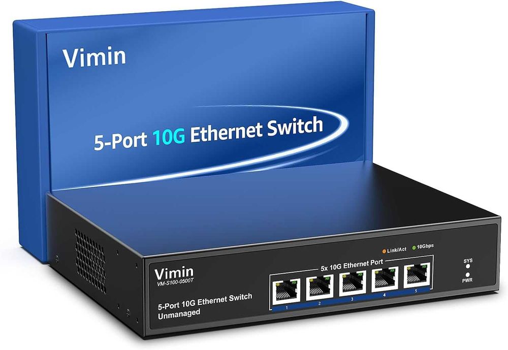 Switch Ethernet VIMIN VM-S100-0500T 10G 5 porturi,NAS 10G,Plug & Play