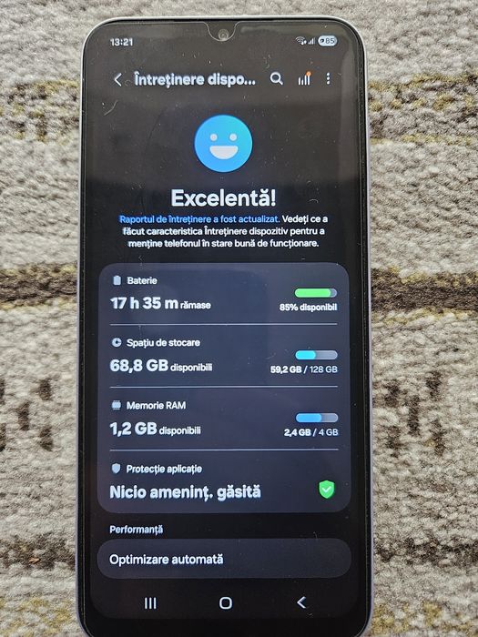 Vând telefon Samsung Galaxy A14, Dual SIM, 4GB RAM, 128GB, 4G, Silver