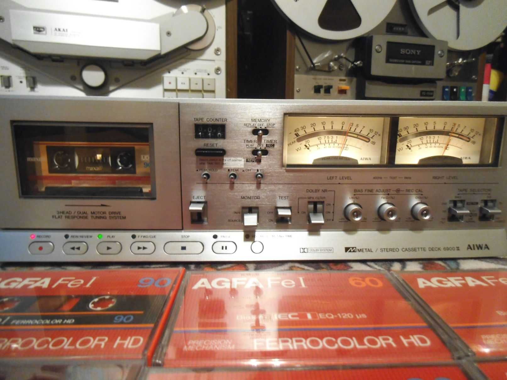 Deck AIWA AD-6900 II 3-Ferrite Head 2-Motor Metal cassette deck