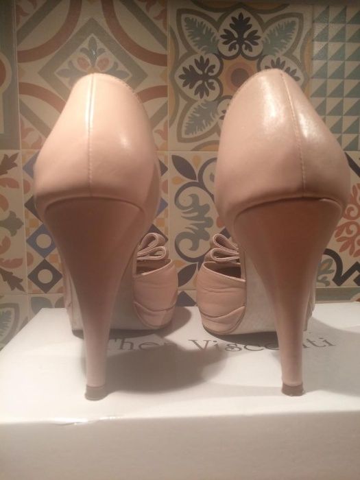 Pantofi piele Thea Visconti marimea 38 roz nude