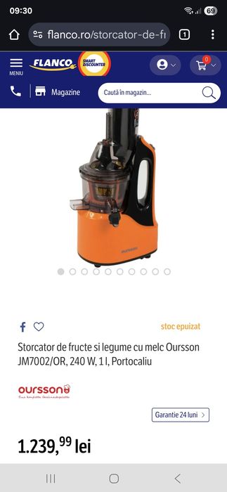 Storcator cu melc lent profesional Ourssonn
