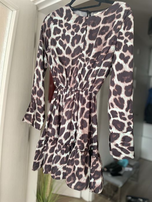 Леопардова елегантна  рокля размер С