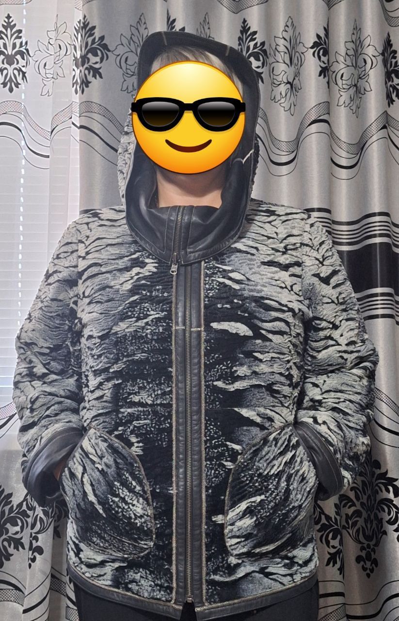 Куртка из натуральной кожи производства Турция, двусторонняя, размер 5