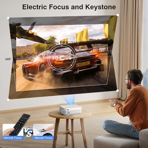 Висококачествен 4КПроектор  1080P Native, 5G WiFi Bluetooth,