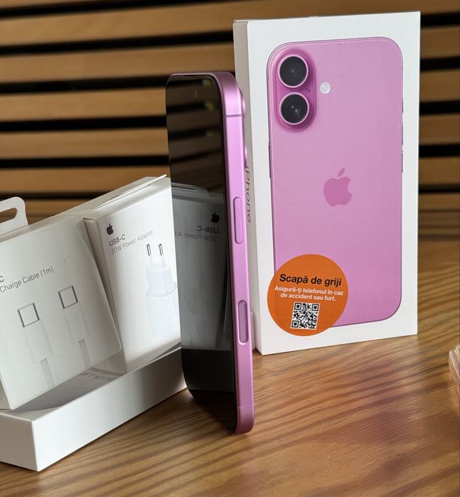 iPhone 16  Pink•128GB•Neverlocked•Factura•Garantie 2026•Full Boxn