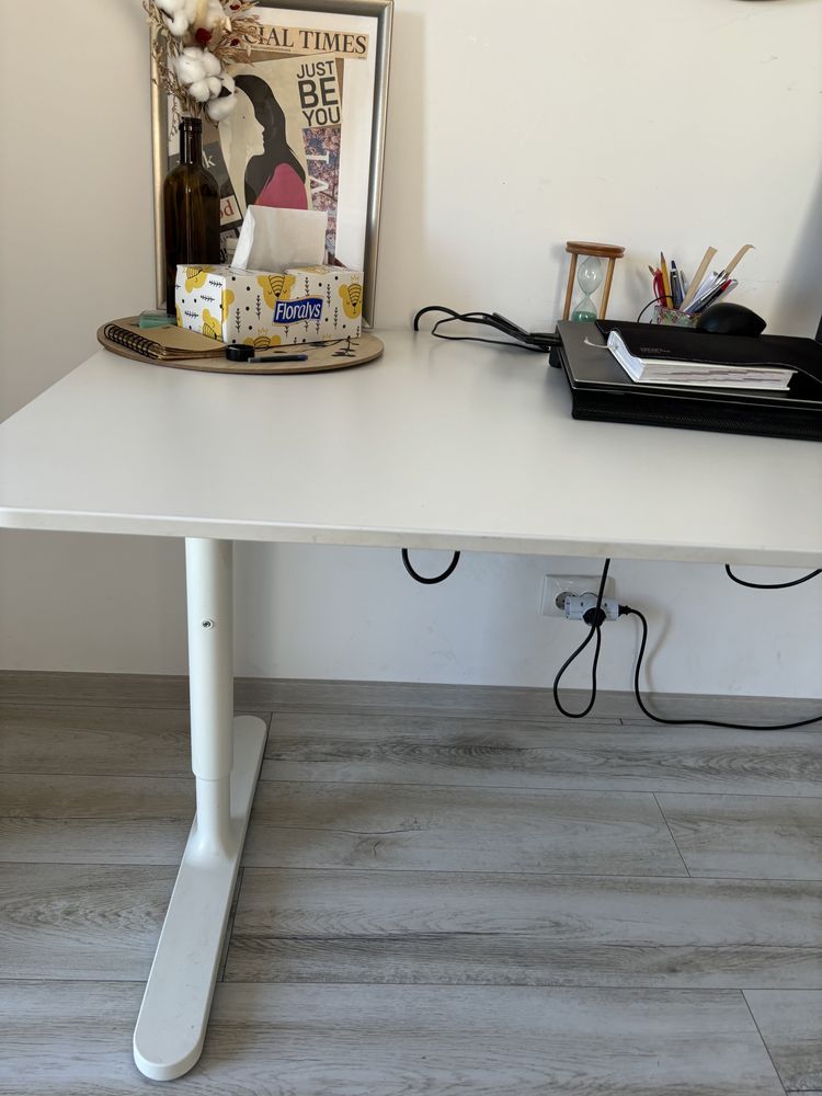 Birou alb Bekant IKEA 160x80