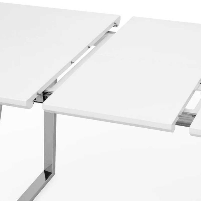 Masa Dining,Living,Bucatarie Extensibila Alba Lucioasa Mobexpert