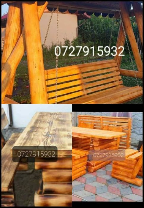 Ĺeagan grădină/balansoar lemn rotund