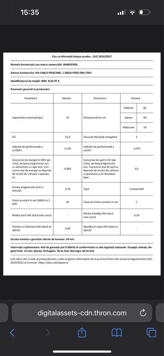 Masina spalat vase Whilpool 6th Sense