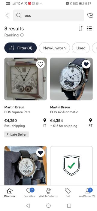 Ceas Martin Braun EOS răsărit apus 39mm servisat