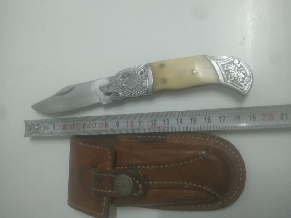 Briceag vechi cu teaca piele naturala