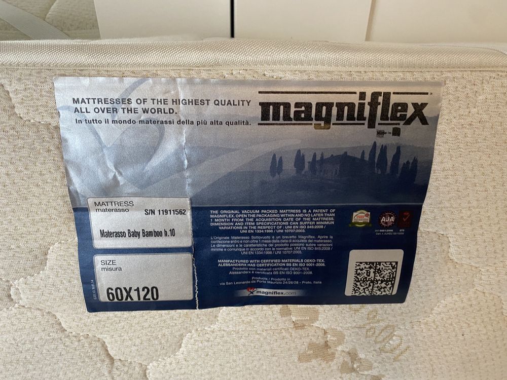 Бебешки матрак magniflex bamboo 120/60