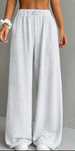 Pantaloni largi casual gri deschis