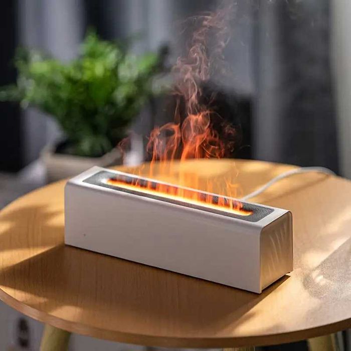 Difuzor aromaterapie efect flacara umidificator aer USB 7 culori LED