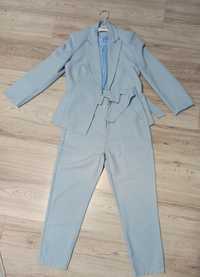 Costum Bleu Asos 4th & Reckless Sacou + Pantalon Talie Înaltă De/34