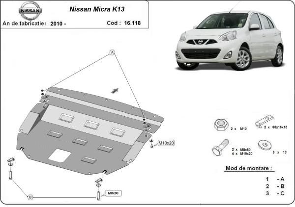 Scut motor metalic otel 2-3mm Nissan Juke, Micra,NV300,Qashqai,X-Trail