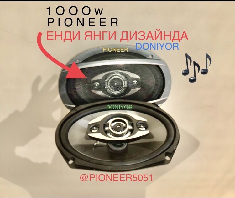 Pioneer 1000 W kalonka 2ta yangi dizayn magnitafon tanlamaydi rezin