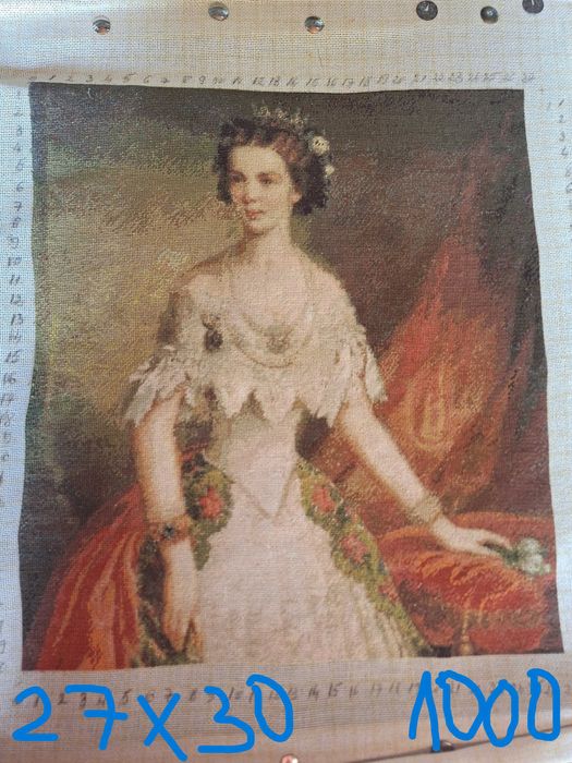 Goblen printesa Sissi, cusut de pe schema, impecabil