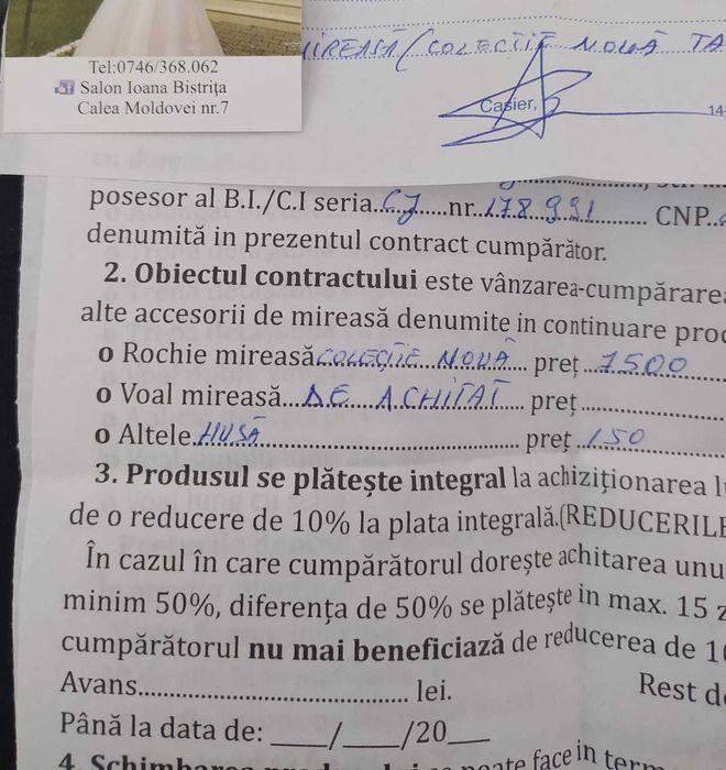 Rochie de mireasă, model unicat, deosebit