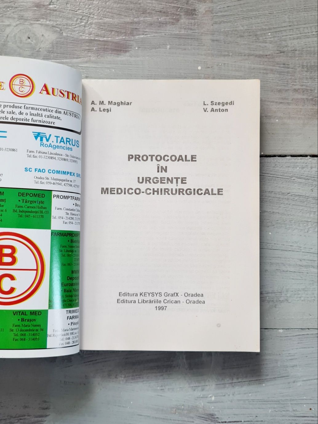 Protocoale in urgente medico-chirurgicale A. M. Maghiar