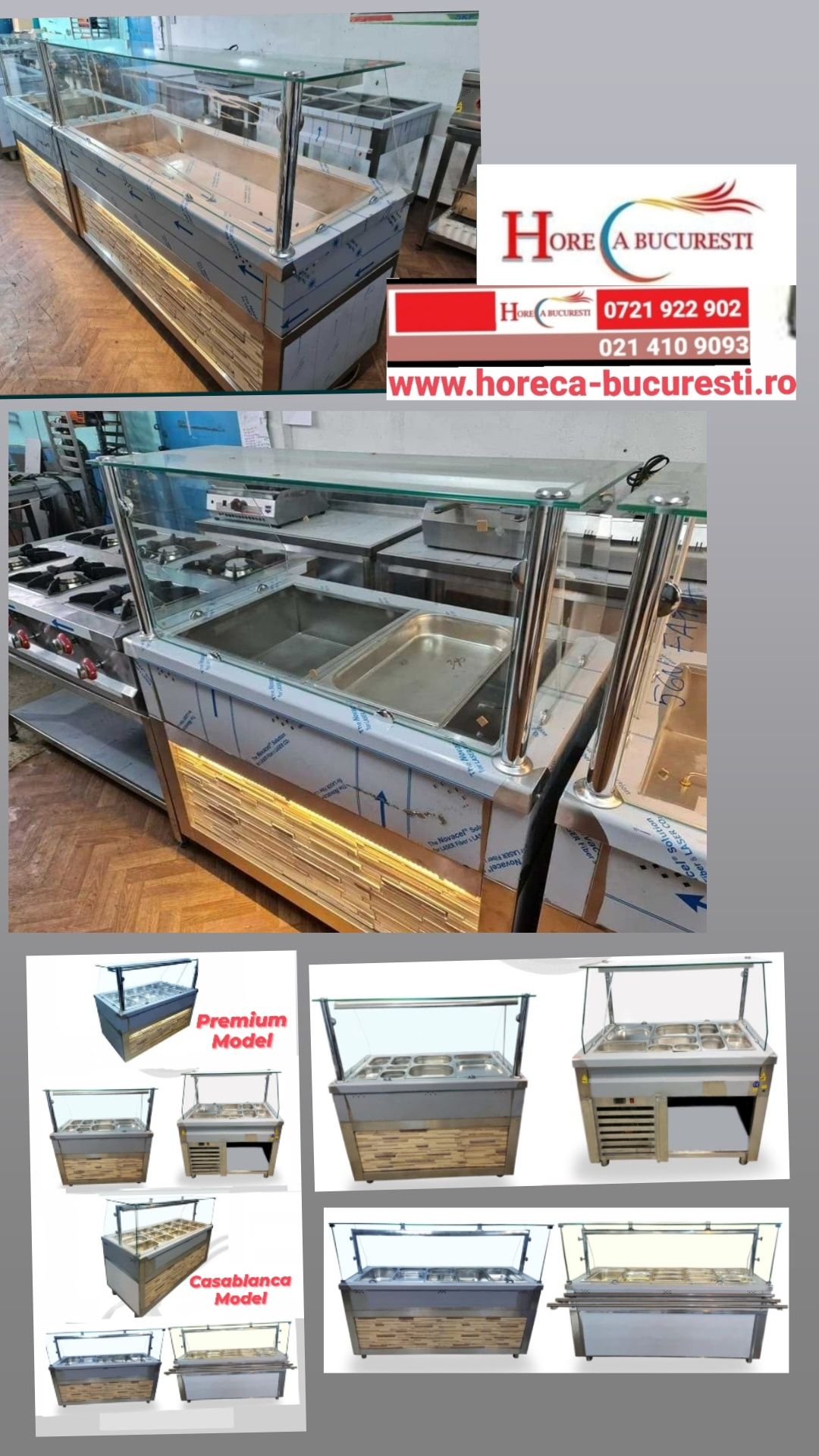 VITRINA Calda / Bain Marie /  AUTOSERVIRE 3-6 GN 1/1 / VITRINA Rece. /