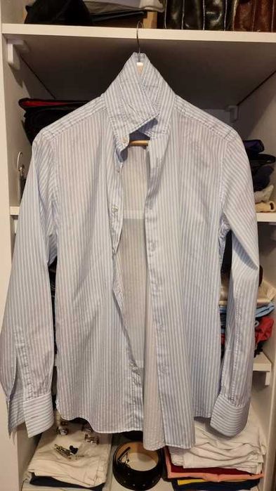 Camasa simpla bumbac barbati, brand ETON, marime 37 SUPER slim, negru