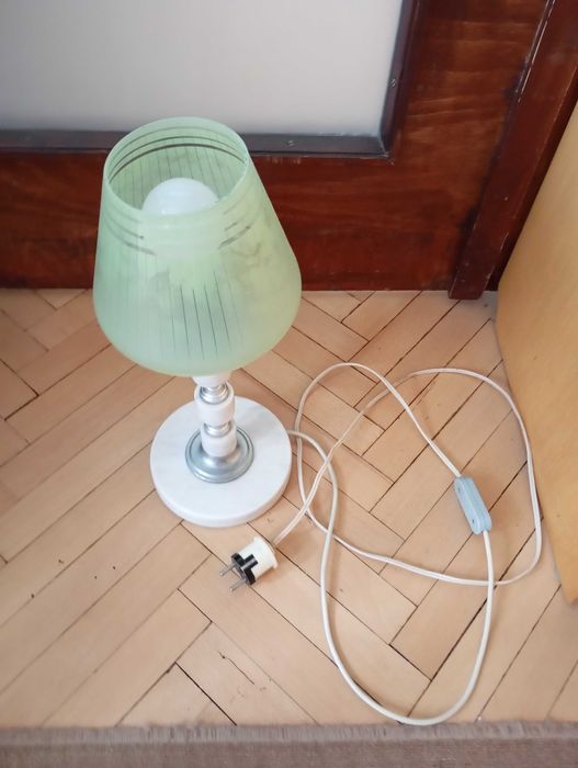 Винтидж нощна лампа мрамор и метал