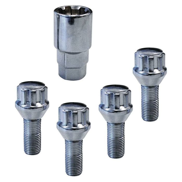 Set prezoane auto antifurt Carpoint tip B, M12x1,5x26mm conic pentru Bmw Ford Dacia Opel Renault Seat